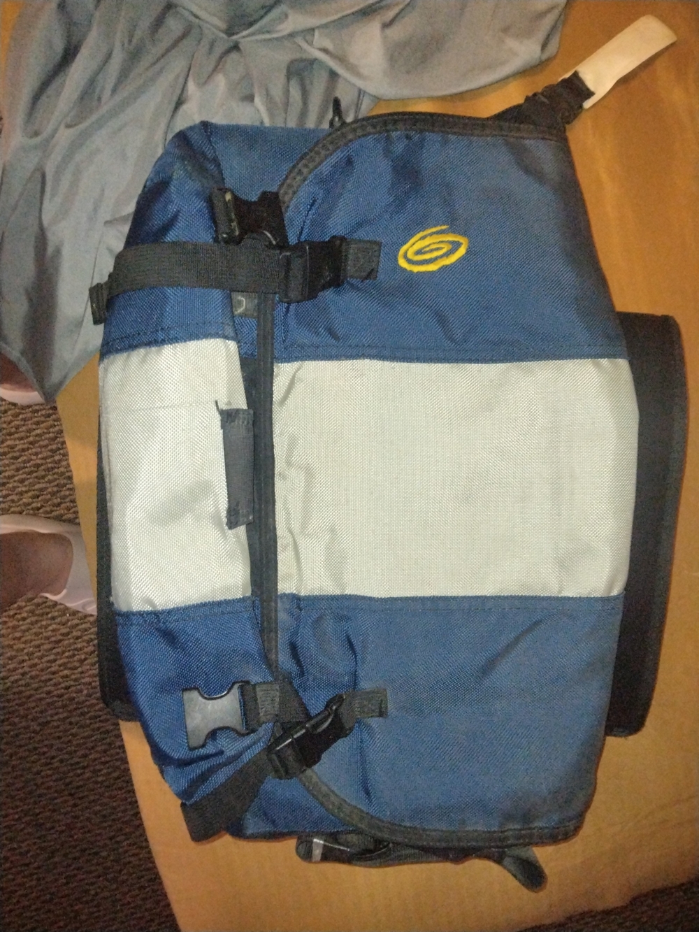 Blue and Gray Men's Messenger Bag - Durable Everyday Carry